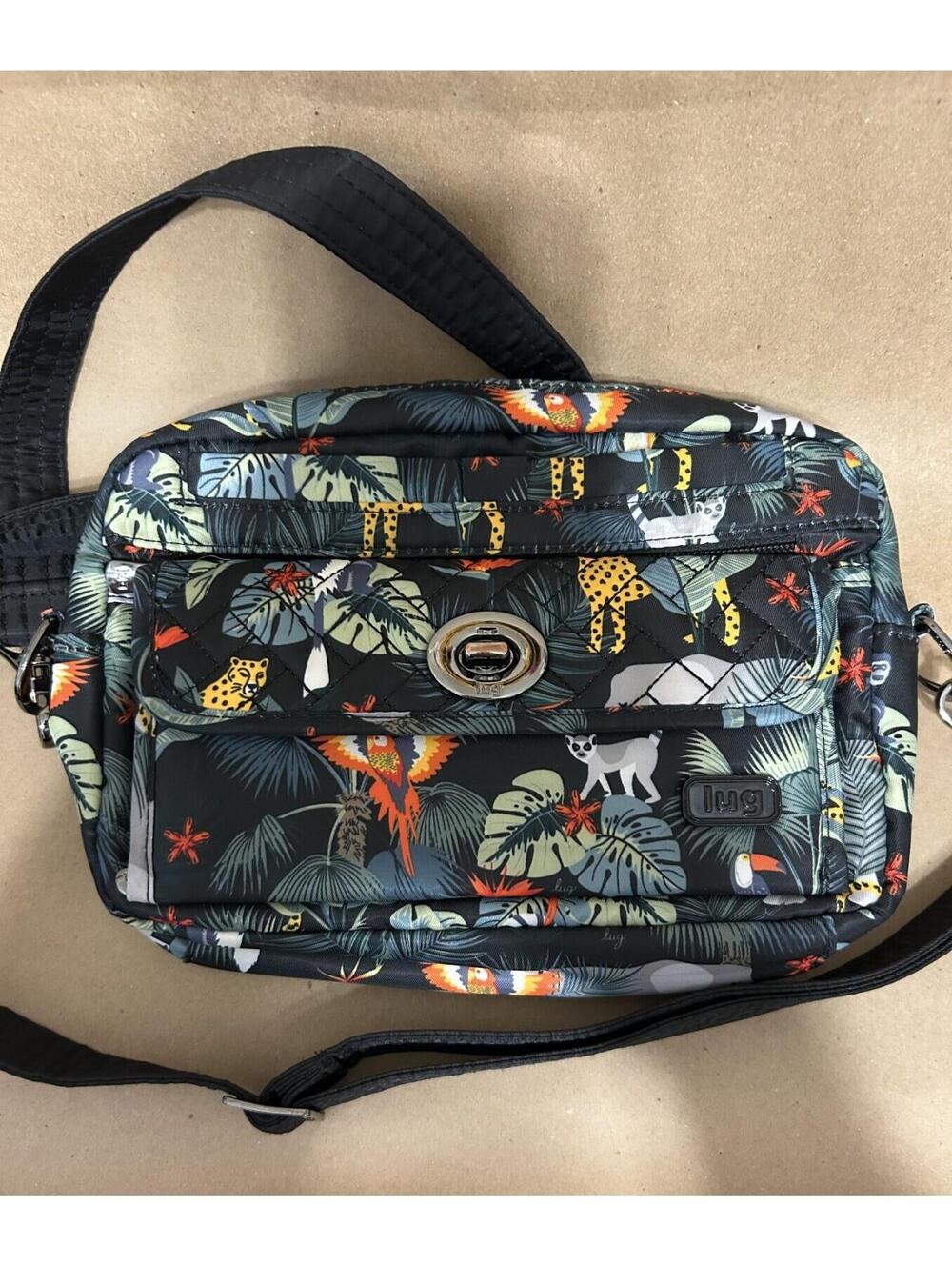 LUG Wildlife Black Safari SWITCH Convertible RFID Crossbody Purse Belt Bag NWOT